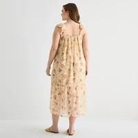 a.n.a Womens Plus Sleeveless Midi Drop Waist Dress