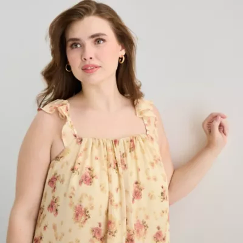 a.n.a Womens Plus Sleeveless Midi Drop Waist Dress