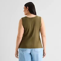 a.n.a Womens Plus V Neck Sleeveless Tank Top