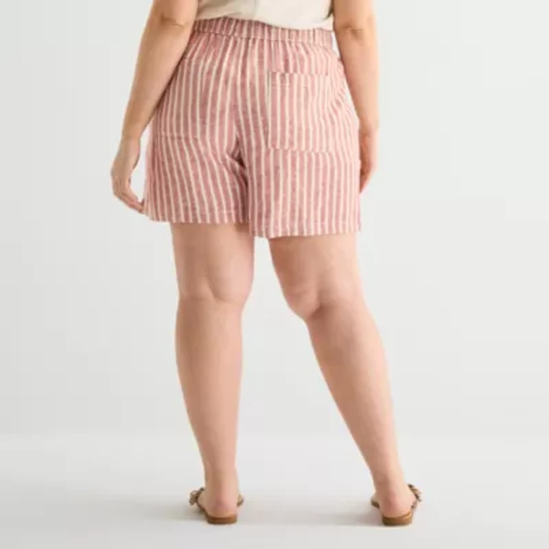 a.n.a Womens Plus High Rise 5" Pull-On Short
