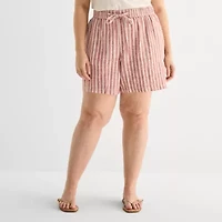 a.n.a Womens Plus High Rise 5" Pull-On Short