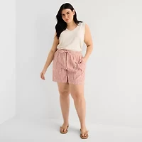 a.n.a Womens Plus High Rise 5" Pull-On Short