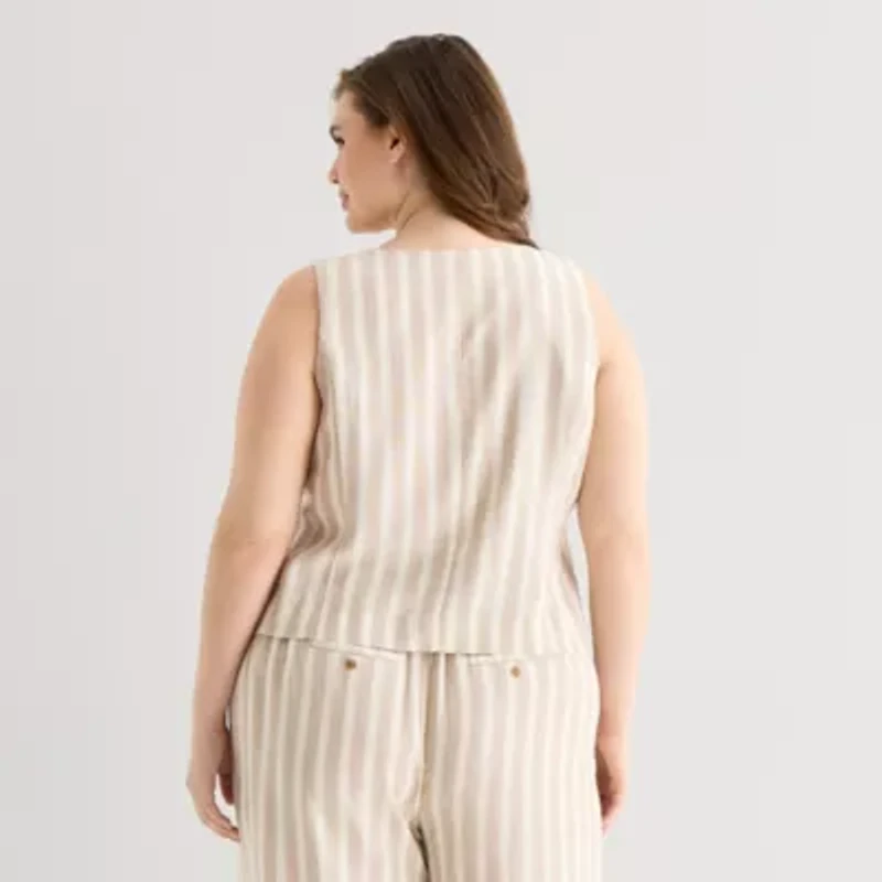 a.n.a Womens Plus Square Neck Sleeveless Vest