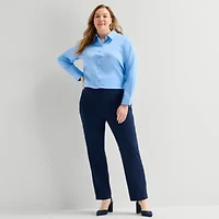 Liz Claiborne Womens Plus Long Sleeve Dress Shirt