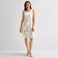 Perceptions Womens Floral Jacket Dress