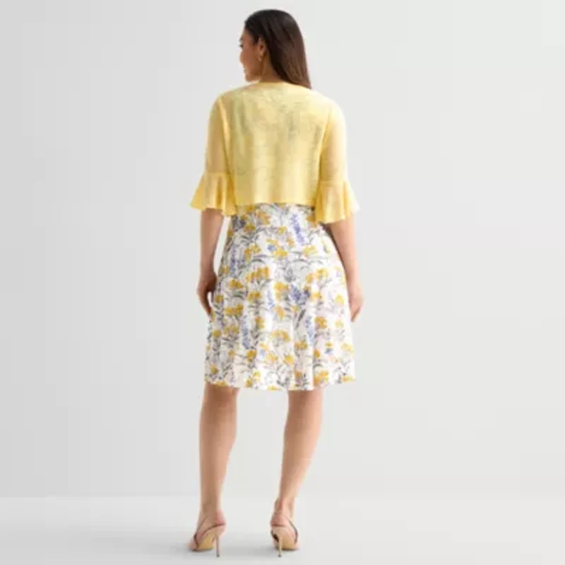 Perceptions Womens Floral Jacket Dress