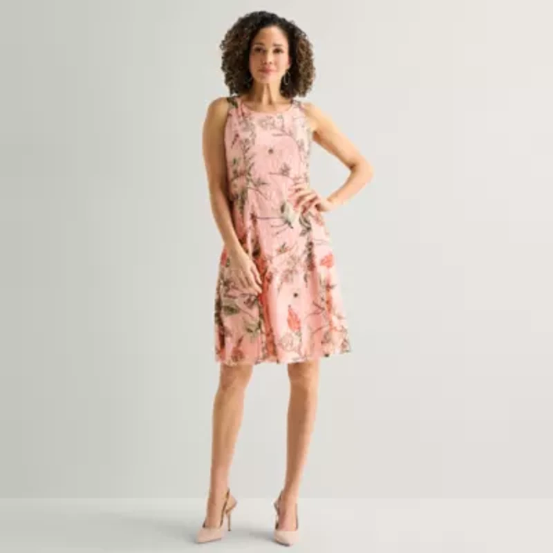 Perceptions Womens Floral Jacket Dress