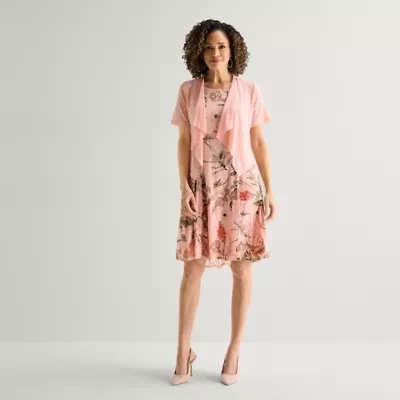 Perceptions Womens Floral Jacket Dress