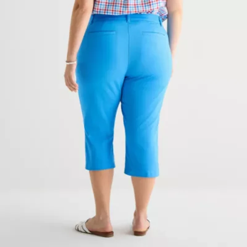 St. John's Bay Womens Plus Mid Rise Capri Pant