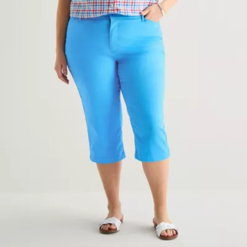 St. John's Bay Womens Plus Mid Rise Capri Pant