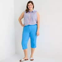 St. John's Bay Womens Plus Mid Rise Capri Pant