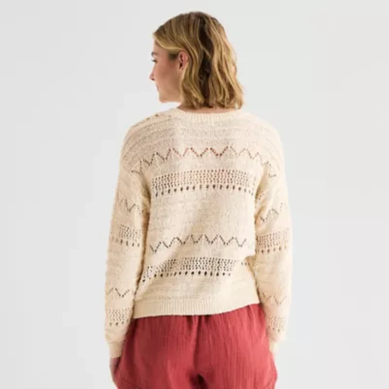 a.n.a Womens Crew Neck Long Sleeve Pullover Sweater