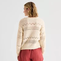 a.n.a Womens Crew Neck Long Sleeve Pullover Sweater