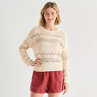 a.n.a Womens Crew Neck Long Sleeve Pullover Sweater