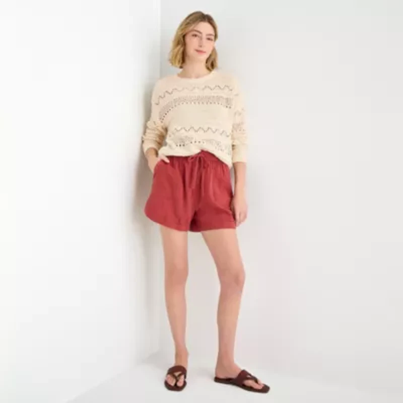 a.n.a Womens Crew Neck Long Sleeve Pullover Sweater