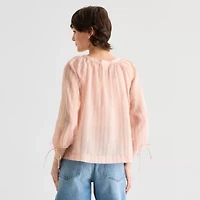 a.n.a Womens Boat Neck 3/4 Sleeve Blouse
