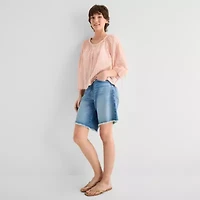 a.n.a Womens Boat Neck 3/4 Sleeve Blouse
