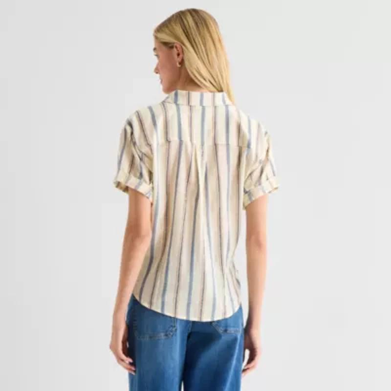a.n.a Womens Short Sleeve Blouse