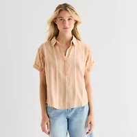 a.n.a Womens Short Sleeve Blouse