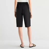 a.n.a Womens Linen Blend Patch Pocket Cropped Pant