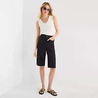a.n.a Womens Linen Blend Patch Pocket Cropped Pant