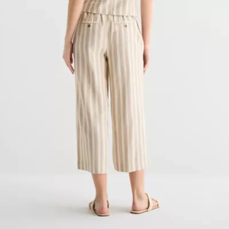 a.n.a Womens Wide Leg High Rise Cropped Pant