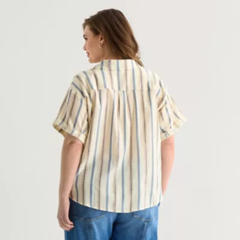 a.n.a Womens Plus Short Sleeve Blouse