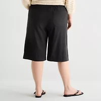 a.n.a Womens Plus High Rise Cropped Pant
