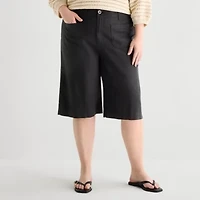 a.n.a Womens Plus High Rise Cropped Pant