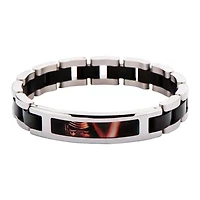Star Wars® Two-Tone Stainless Steel Black IP Episode VII Kylo Ren ID Link Bracelet