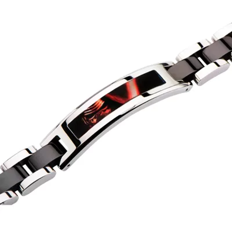 Star Wars® Two-Tone Stainless Steel Black IP Episode VII Kylo Ren ID Link Bracelet