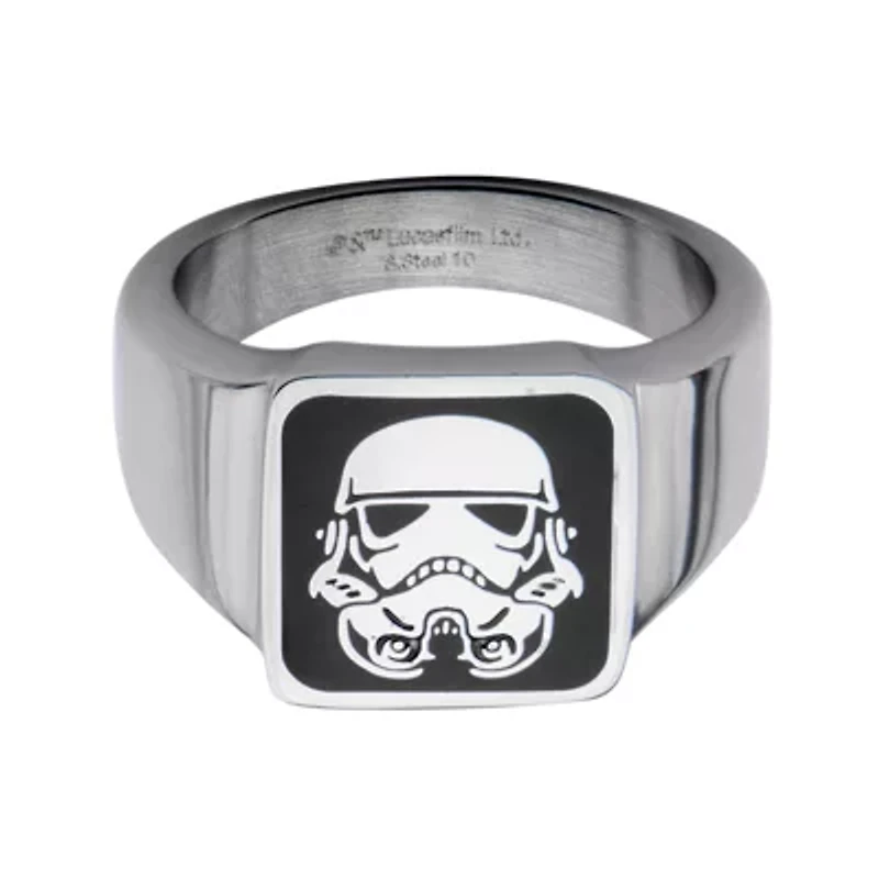 Star Wars® Stainless Steel Stormtrooper Square Top Ring