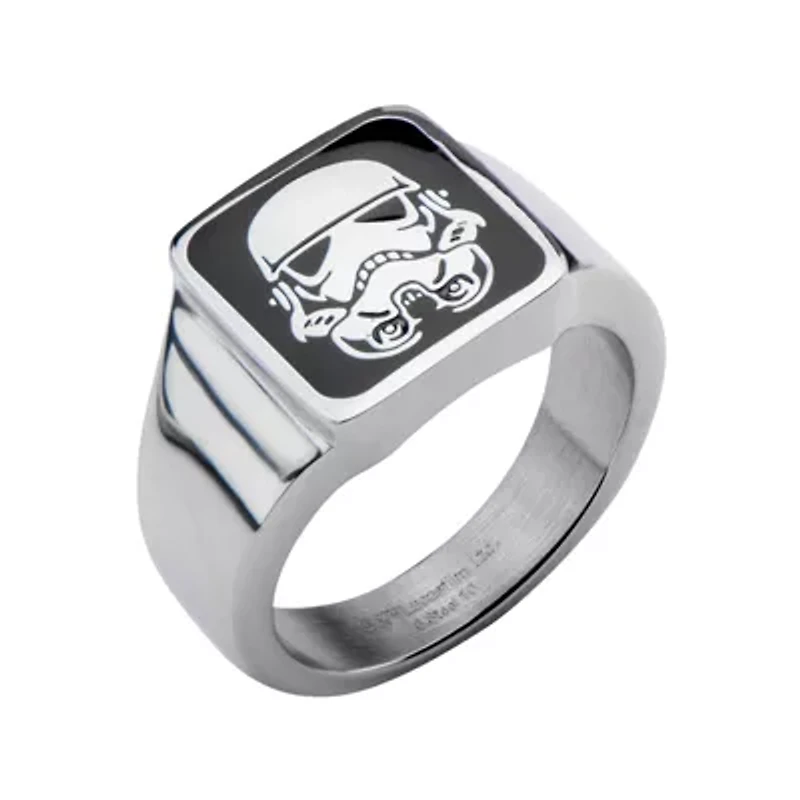 Star Wars® Stainless Steel Stormtrooper Square Top Ring