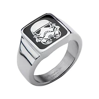 Star Wars® Stainless Steel Stormtrooper Square Top Ring