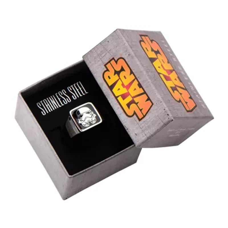 Star Wars® Stainless Steel Stormtrooper Square Top Ring