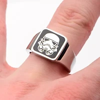 Star Wars® Stainless Steel Stormtrooper Square Top Ring