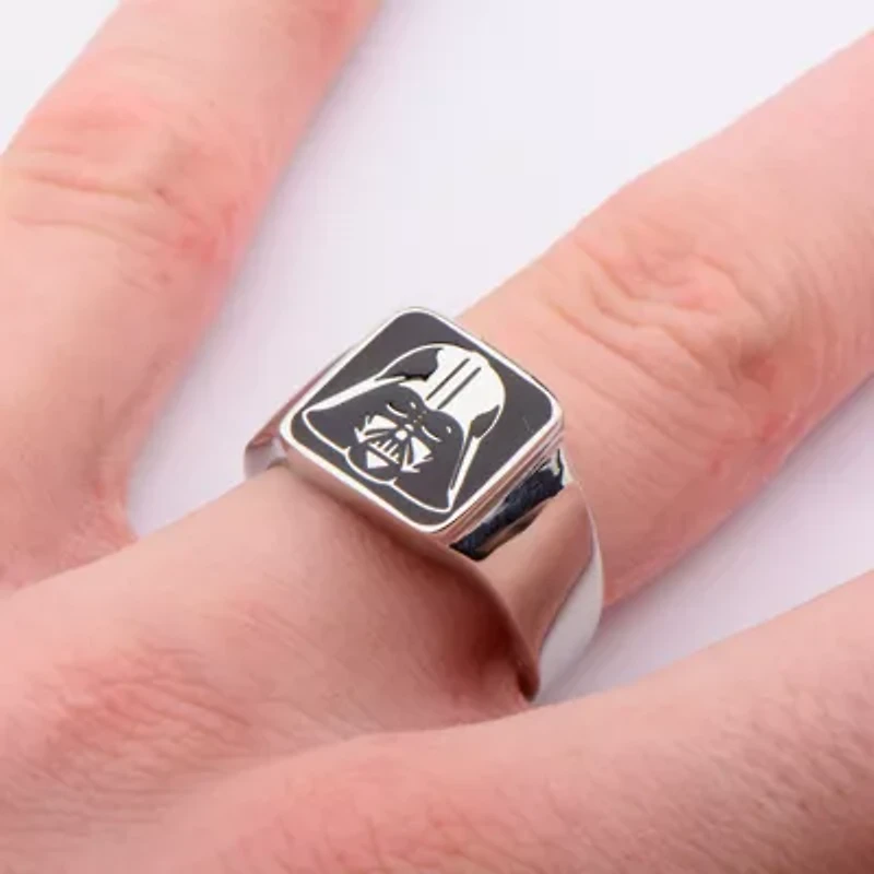 Star Wars® Stainless Steel Darth Vader Square Top Ring