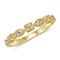 Womens 1/6 CT. T.W. Genuine White Diamond 10K Gold Wedding Band