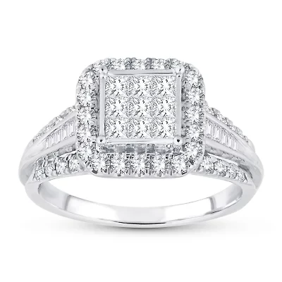 Womens / CT. T.W. Natural White Diamond 10K Gold Cushion Engagement Ring