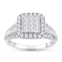 Womens / CT. T.W. Natural White Diamond 10K Gold Cushion Engagement Ring