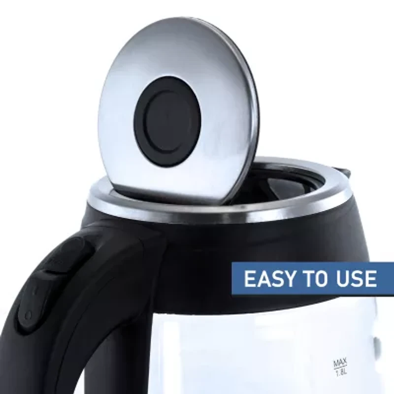MegaChef 1.7 Quart Glass & Stainless Steel Electric Kettle