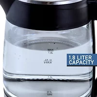 MegaChef 1.7 Quart Glass & Stainless Steel Electric Kettle