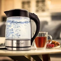 MegaChef 1.7 Quart Glass & Stainless Steel Electric Kettle