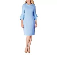 Giovanna Signature Womens Embellished 3/4 Sleeve Shift Dress