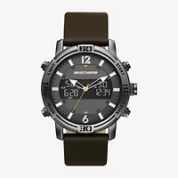 Skechers Mens Chronograph Brown Leather Strap Watch Sr5159