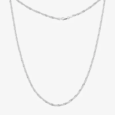 Silver Reflections Sterling Silver 18-24" Singapore Chain Necklace
