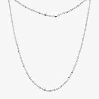Silver Reflections Sterling Silver 18-24" Singapore Chain Necklace