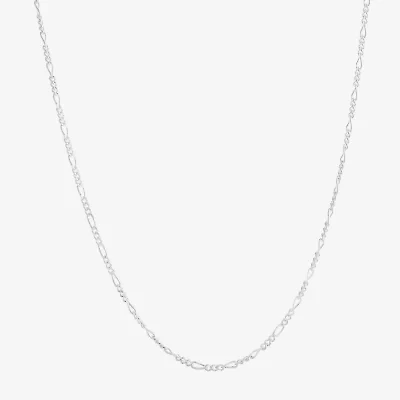Silver Treasures Made Italy Sterling 18-20" Figaro Chain Necklace