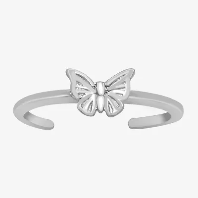 Itsy Bitsy Butterfly Sterling Silver Hypoallergenic Adjustable Toe Ring