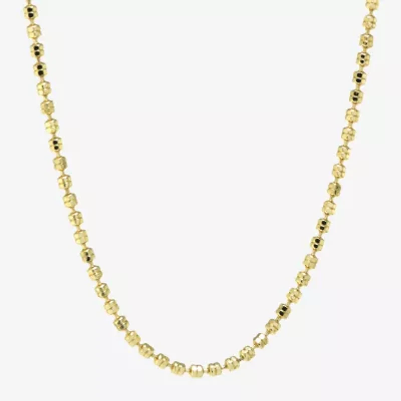 Silver Reflections 24K Gold Over Brass 18 Inch Bead Chain Necklace